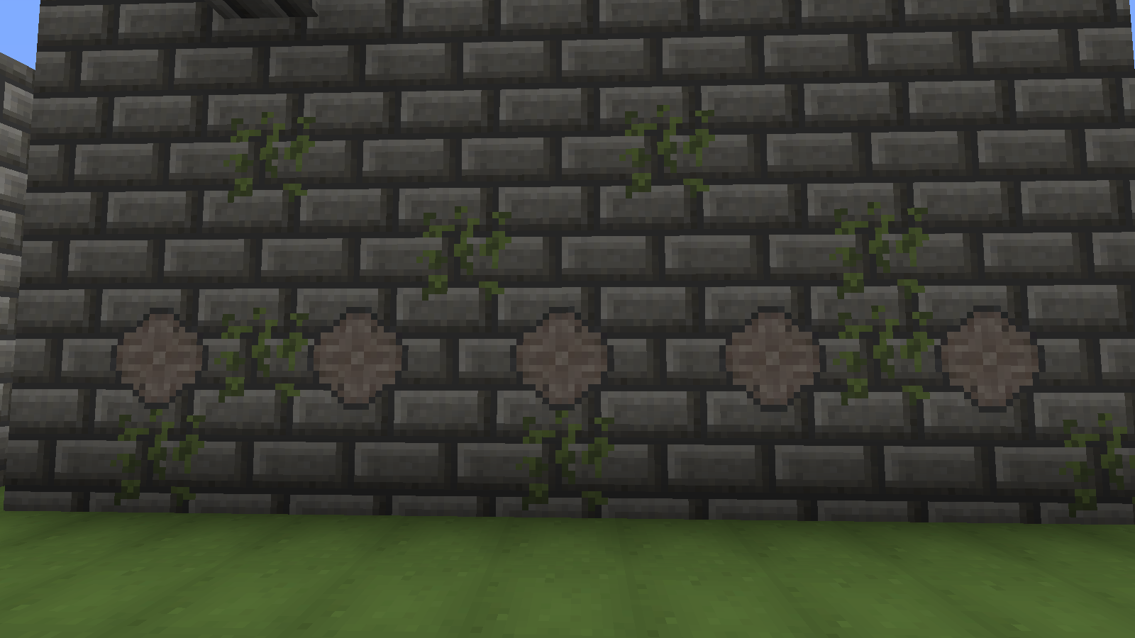 Here is stone brick, mossy stone brick, and chiseled stone brick.