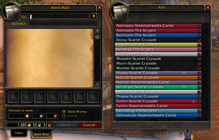 <p>List of alts</p>