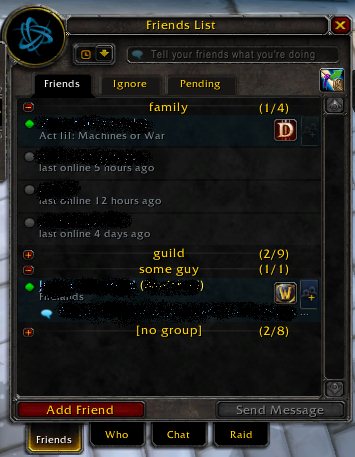 <p>friend list</p>