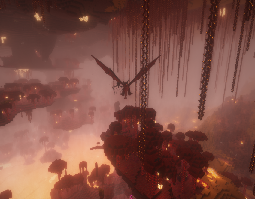 Thumbnail dragon hunting a mosquito in the nether