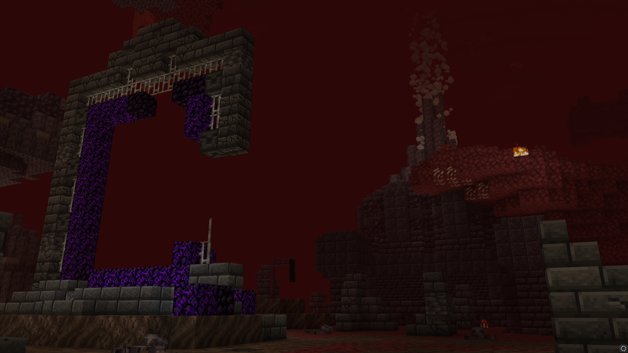 Thumbnail The exterior entrance to a large Nether dungeon.