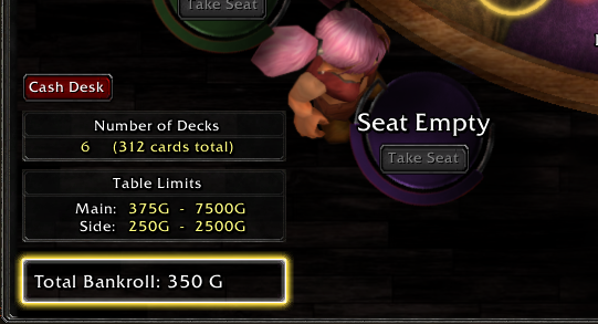 Table Limits - Player UI