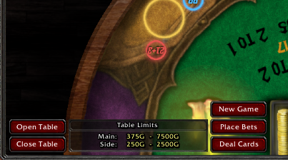 Table Limits - Dealer UI