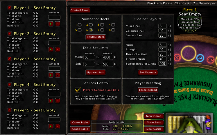 Dealer Control Panel UI - Updated