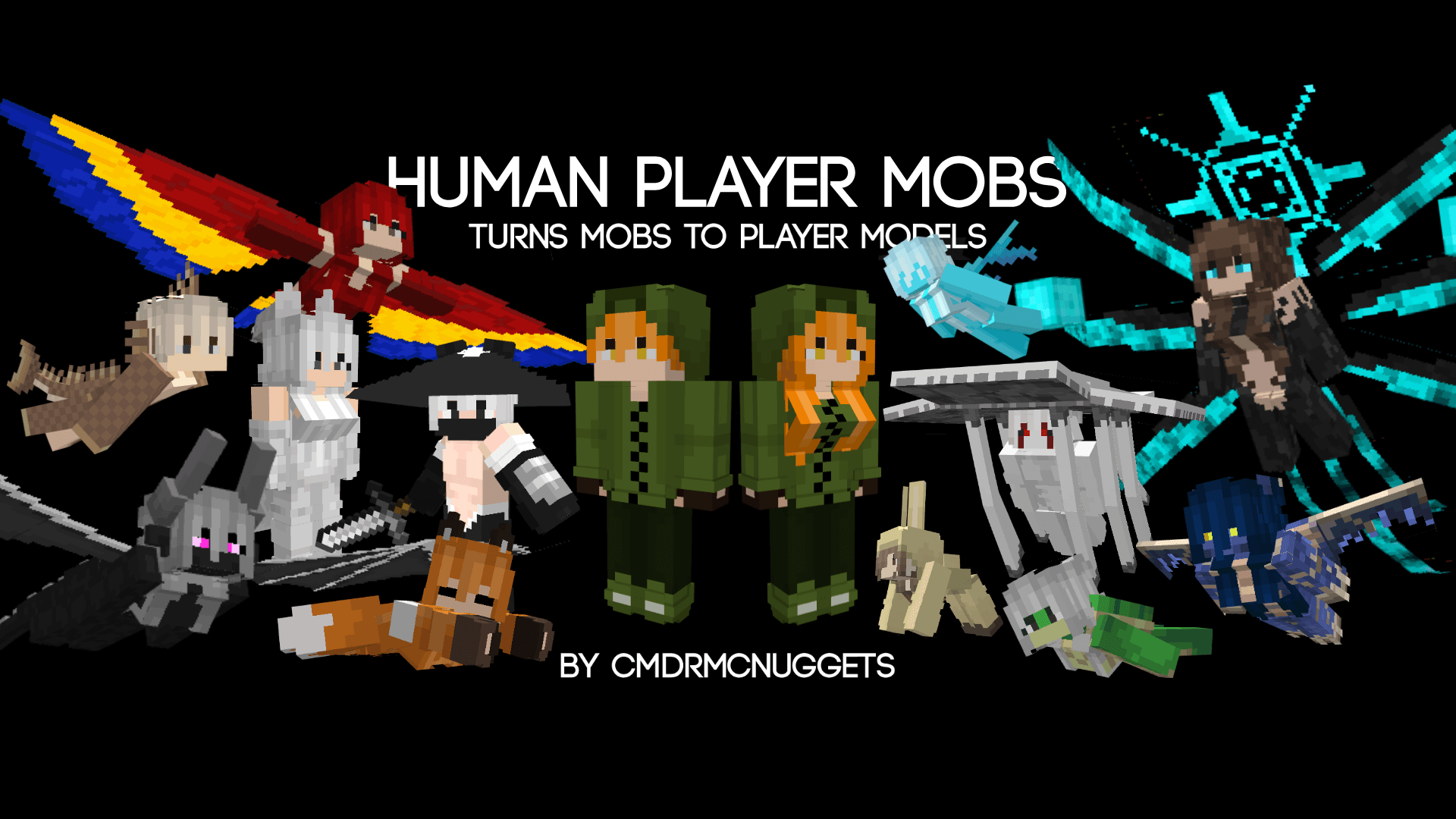 Скачать Human Player Mobs [ PC Java | MCPE Bedrock ] для Майнкрафт ( Minecraft) [1.20.6] [1.20.5] [1.20.4] [1.20.3] [1.20.2] [1.20.1]