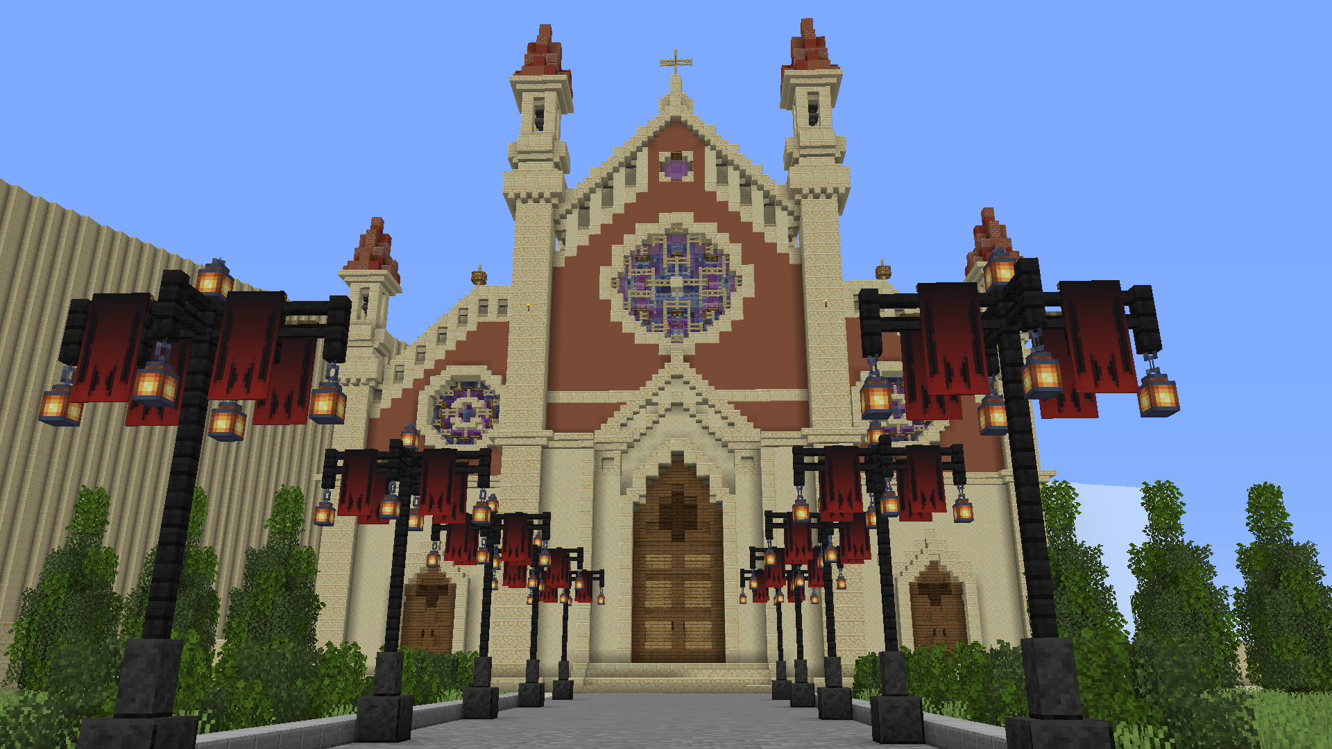 The Cathedral from SAO has made an appearance! Haven't I seen those banners before?