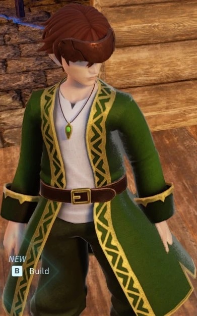 Green outfit on male player