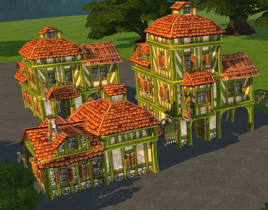 Medieval Old Town Hood Deco Houses - Weaver Set