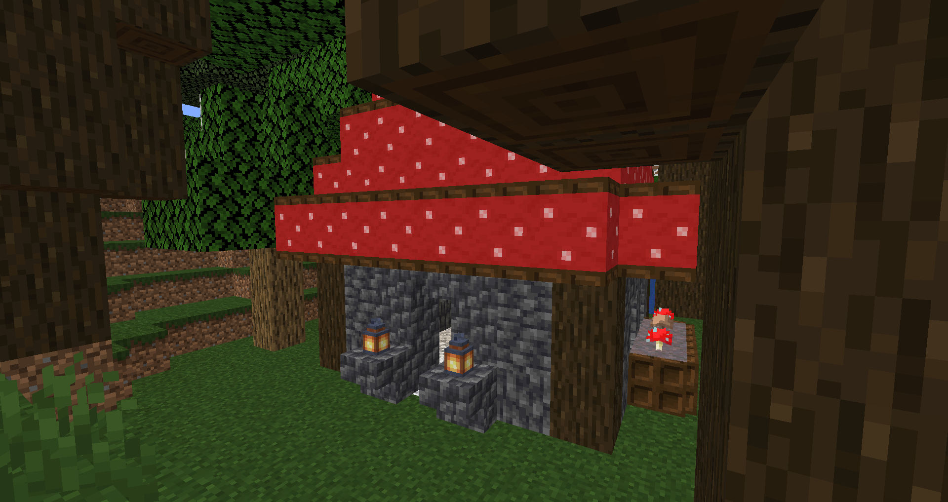 Thumbnail Abandoned houses found within the Mushroom Plains and Dark Oak Forests. Shroombies used to live here, but now they're just the home to loot for you to plunder.