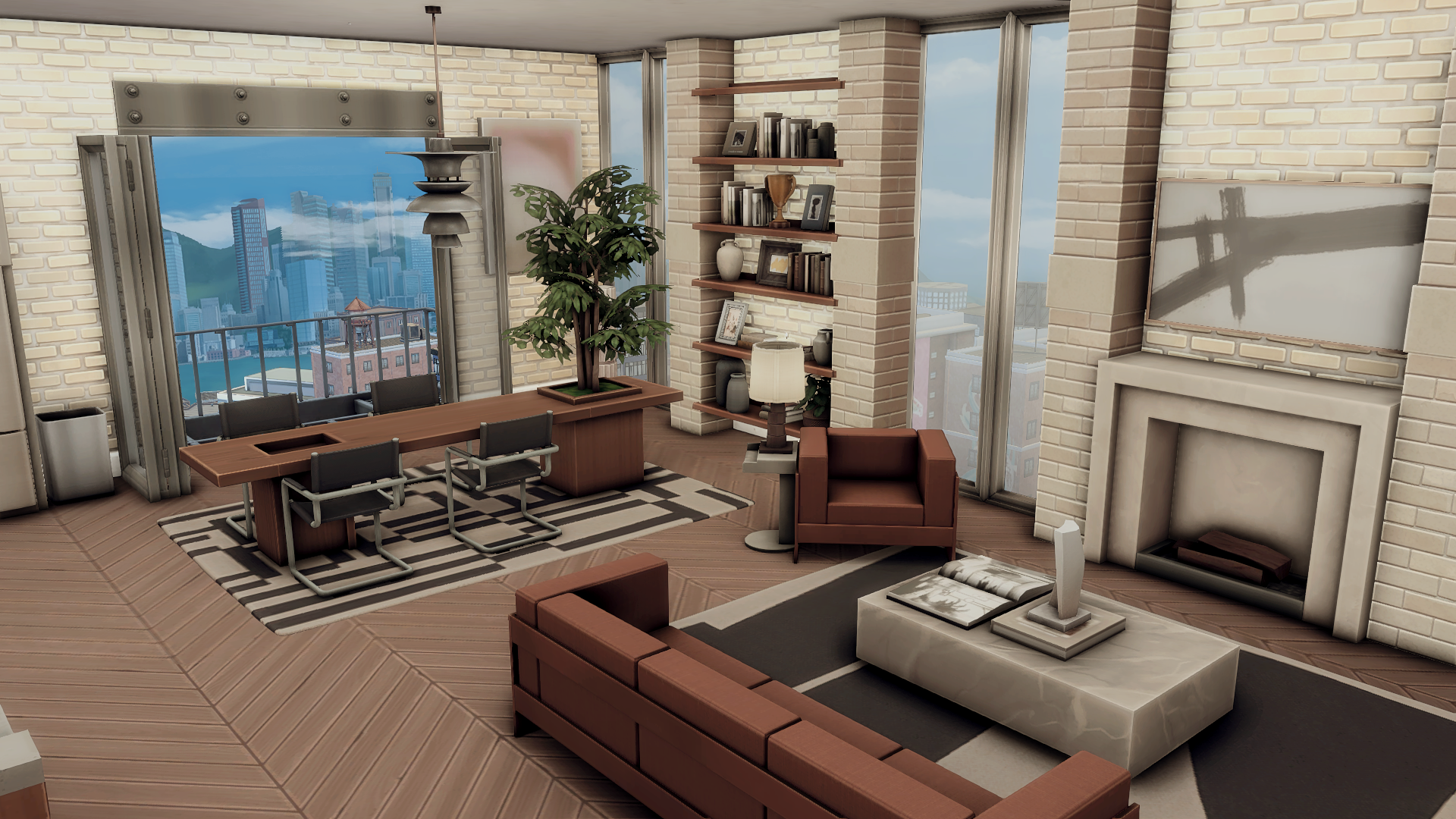 Designer's apartment with an office