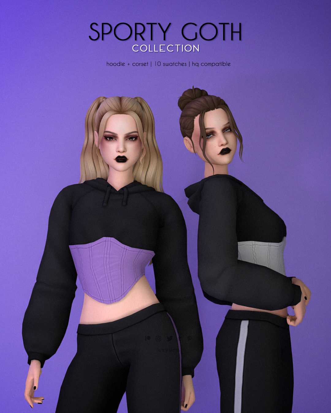 Hoodie + Corset - Sporty Goth Collection