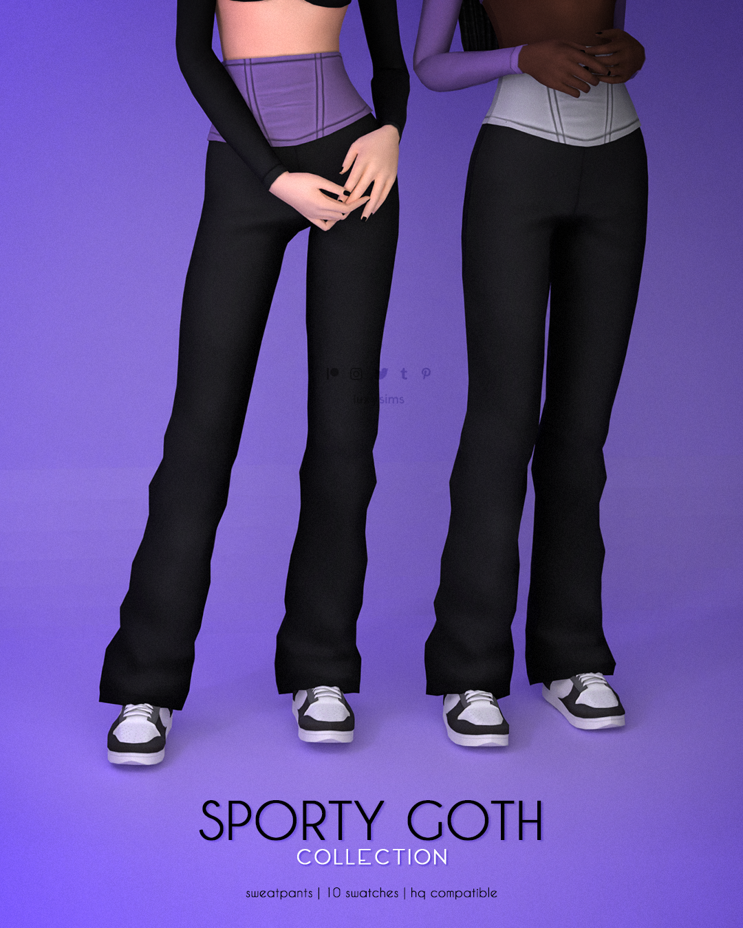  Sweatpants - Sporty Goth Collection