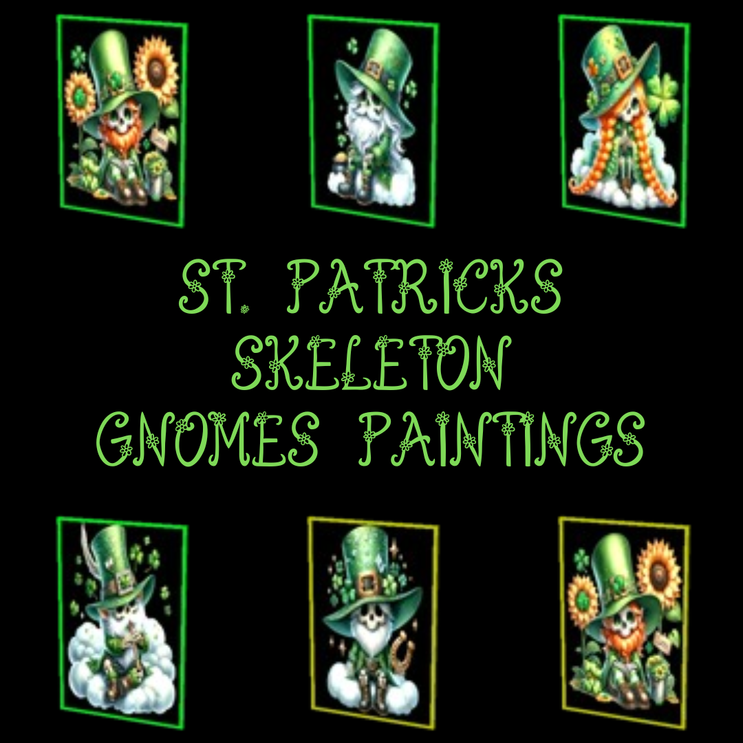 St. Patrick's Skeleton Gnomes Painting