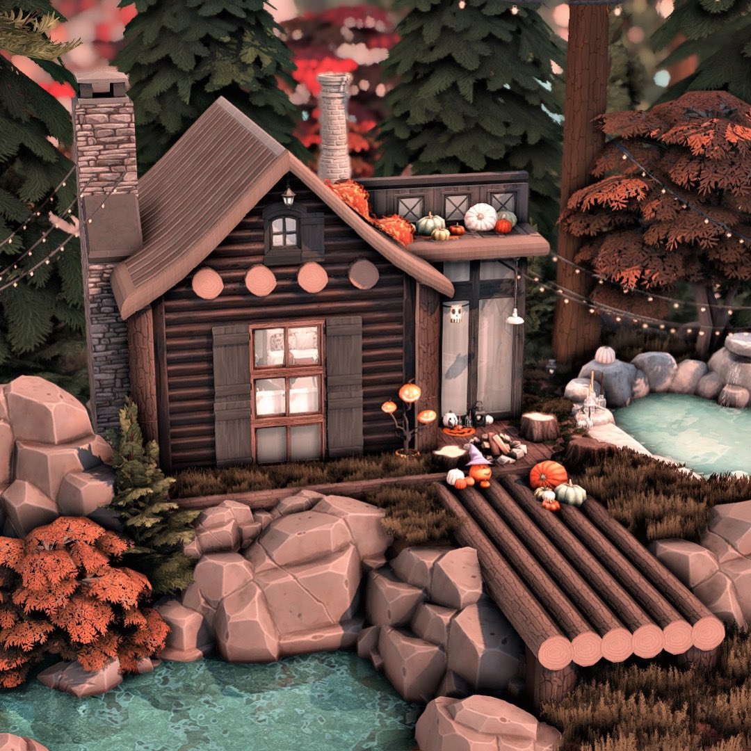 Tiny Autumn Lodge House