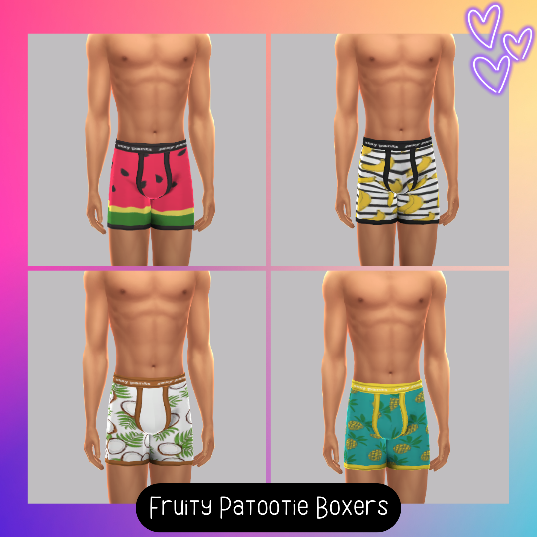 [jbtn] Fruity Patootie Boxers Men - Screenshots - The Sims 4 Create A 