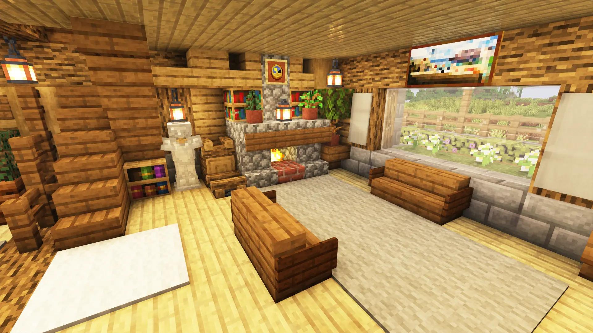 Decorated Wooden Oak House Interior Minecraft Worlds CurseForge