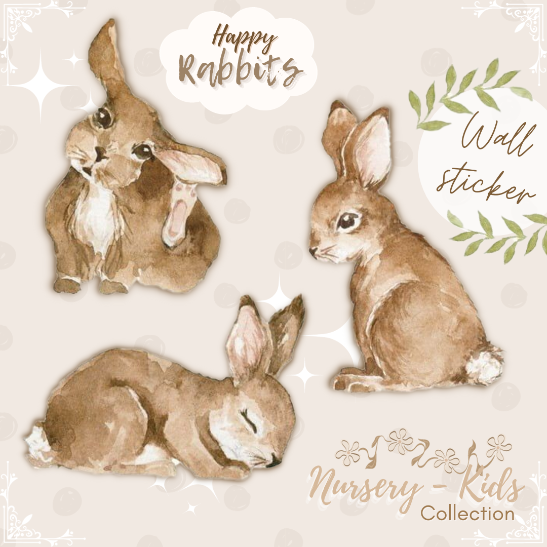 Nursery - Happy rabbits - Wall stickers