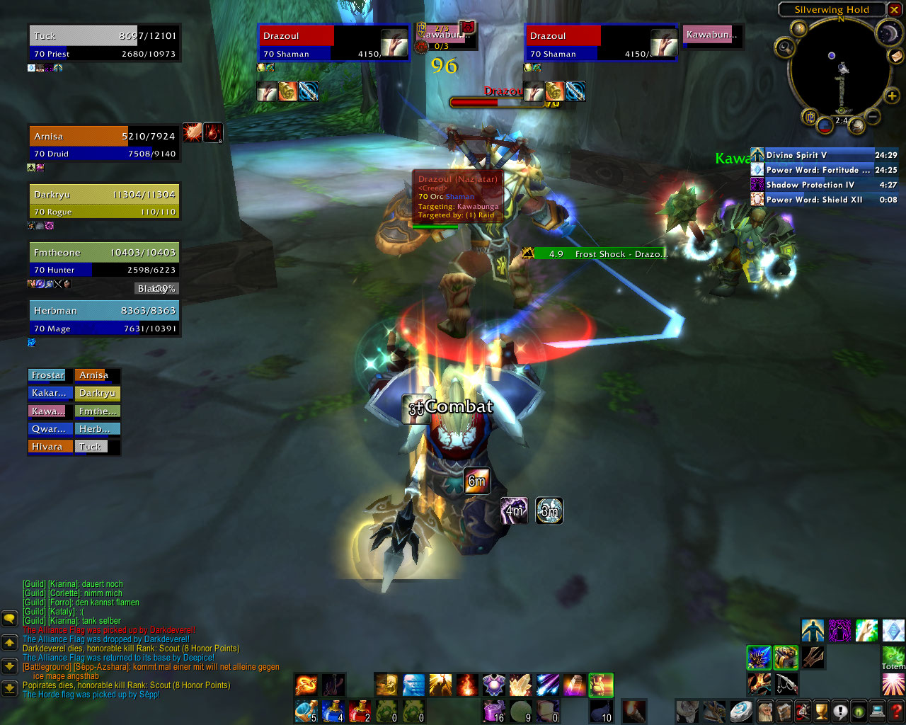 <ul><li>The remaining duration of my chastise is shown. The same visualization is shown for all buff/debuff durations that you know (own buffs/debuffs and buffs/debuffs of party members with this addon)
</li></ul>