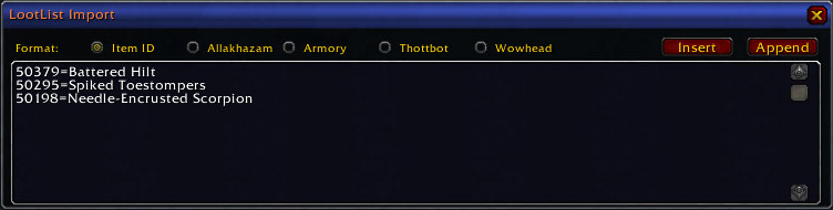 <p>This is the list import display.</p>