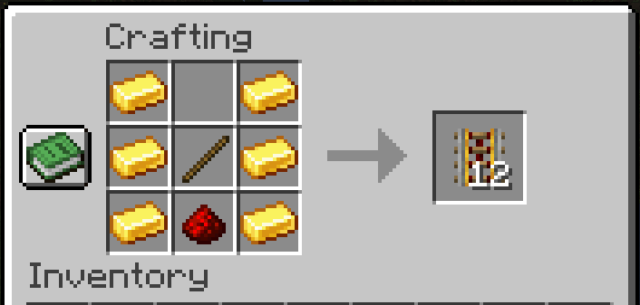 Powered Rails Crafting Recipe