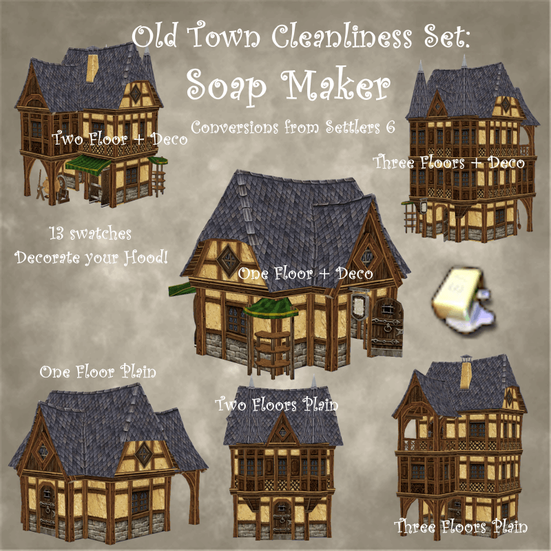 Medieval Old Town Hood Deco Houses - Soap Maker Set