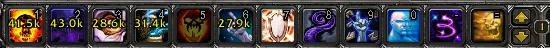 <p>Action bar with last effect text</p>