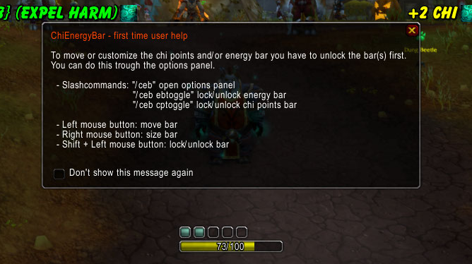 <p>Default bars with "first login" info window.</p>