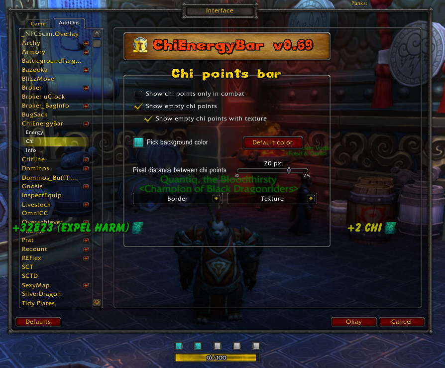 <p>Chi points options panel</p>