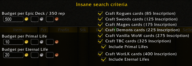 <p>You can set an overall budget, as well as crafting options. After that, it's all automatic. Auctions that match your budget and skills will be easily filtered.</p>