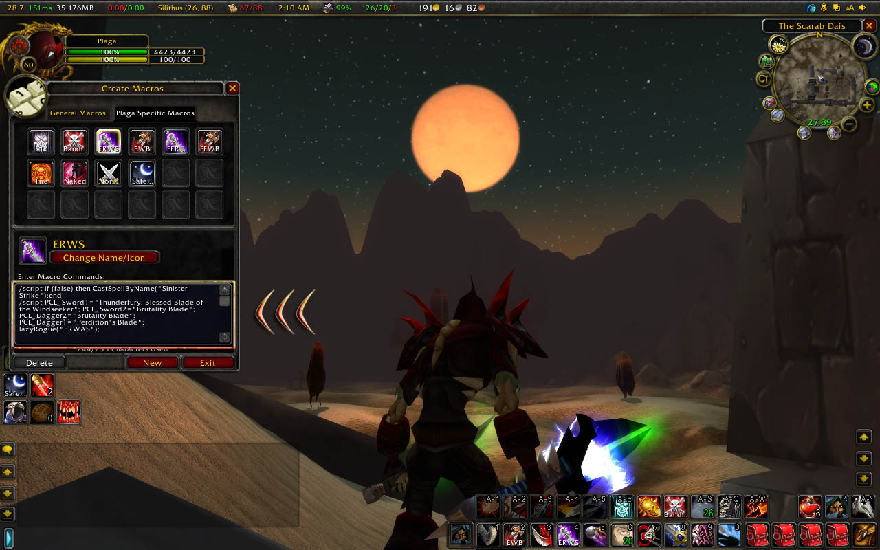 <p>Sample lazyRogue Sword macro</p>