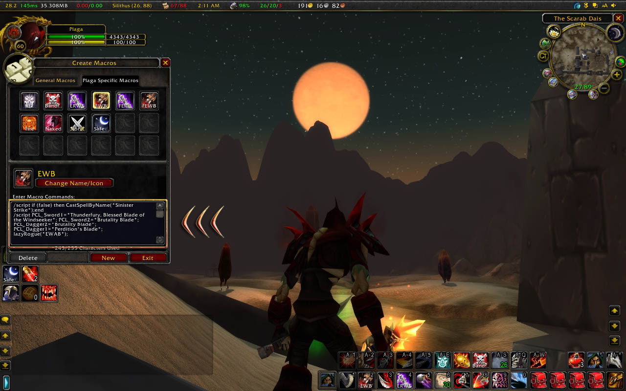<p>Sample lazyRogue Dagger macro</p>