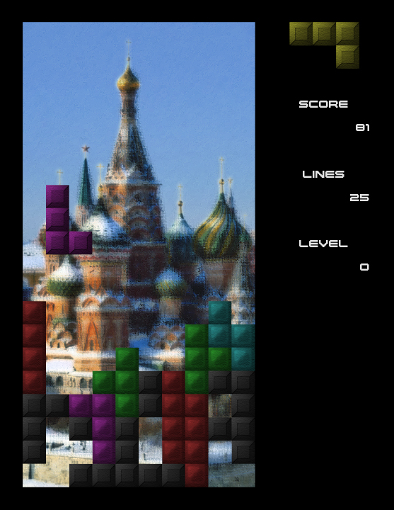 <p>A game of tetris</p>