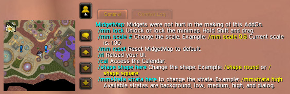 <p>showing ingame slash commands and preview of the square minimap</p>