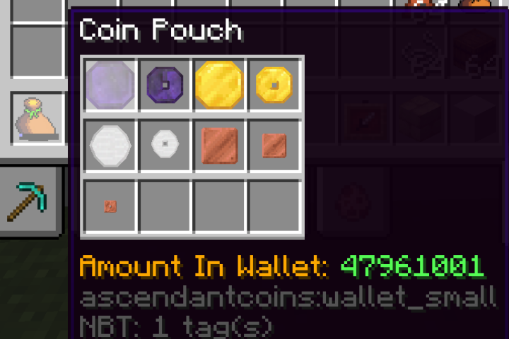 Thumbnail Coin Pouch has a tooltip to display the current value of all coins in the pouch