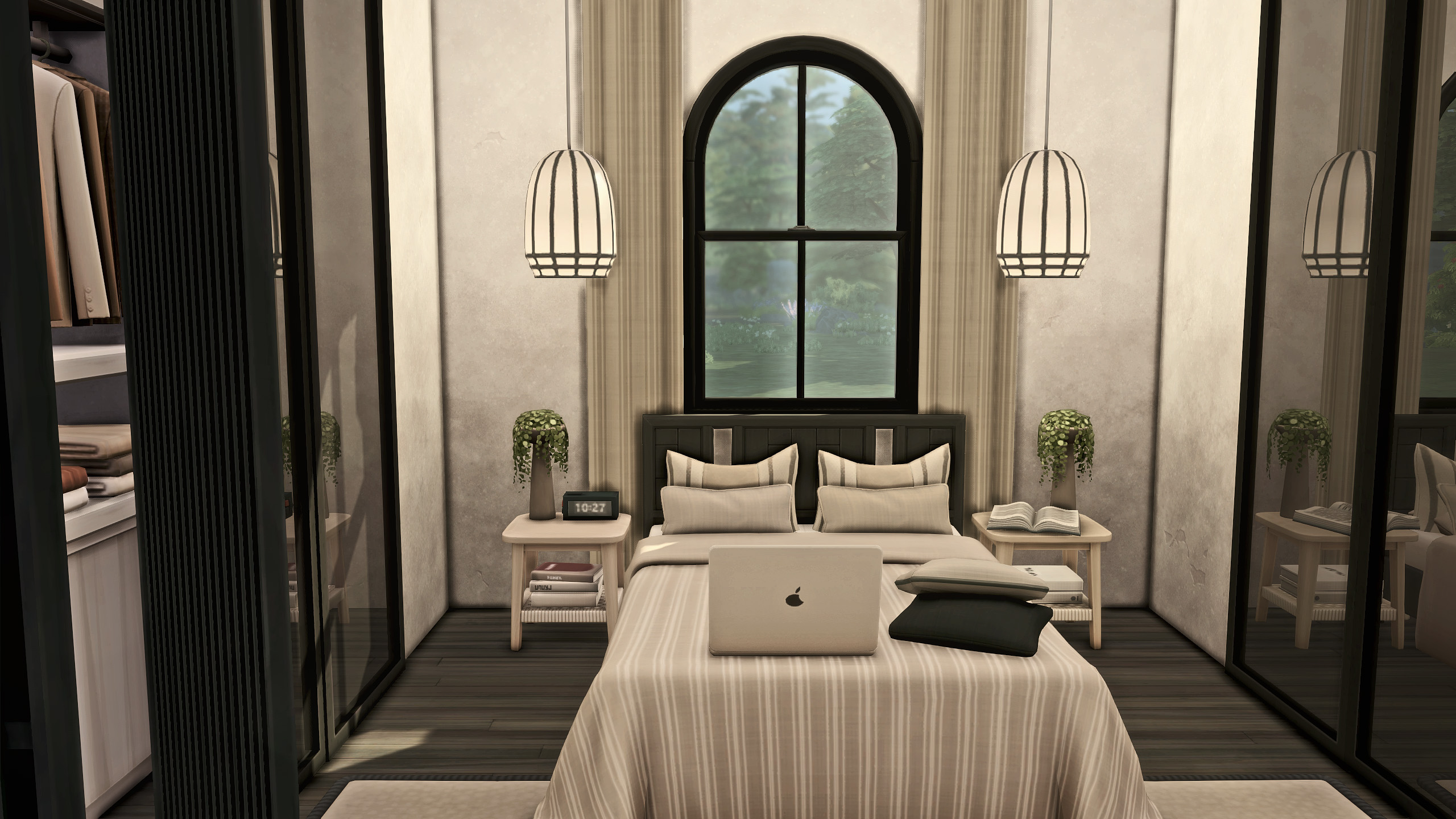 Black and cream bedroom