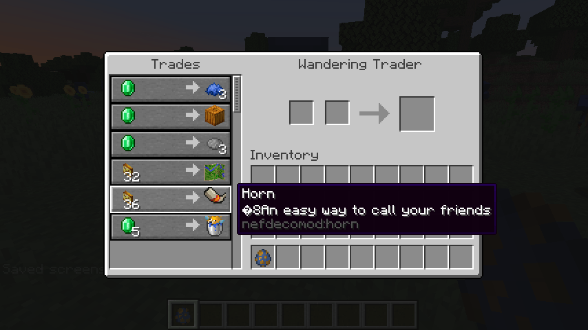 Buy items from Wandering traders