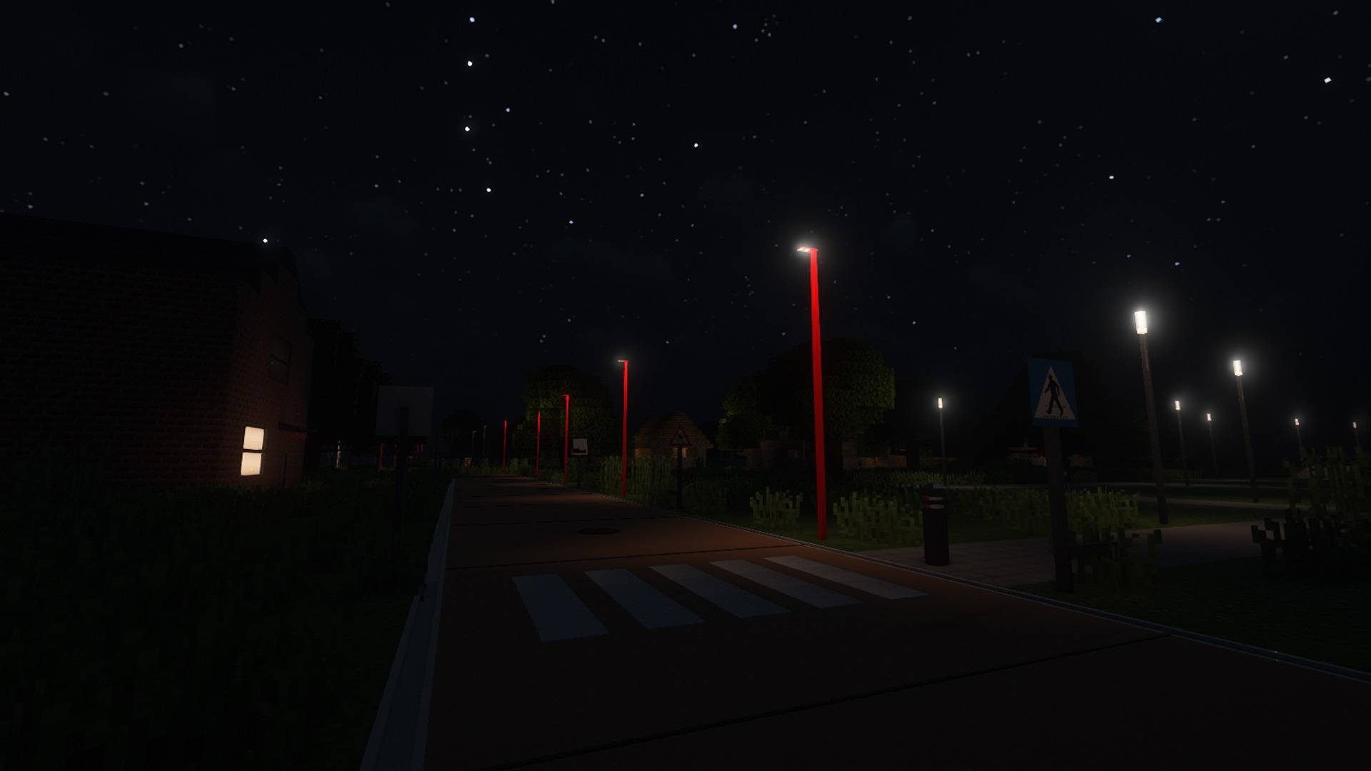 Road in night time