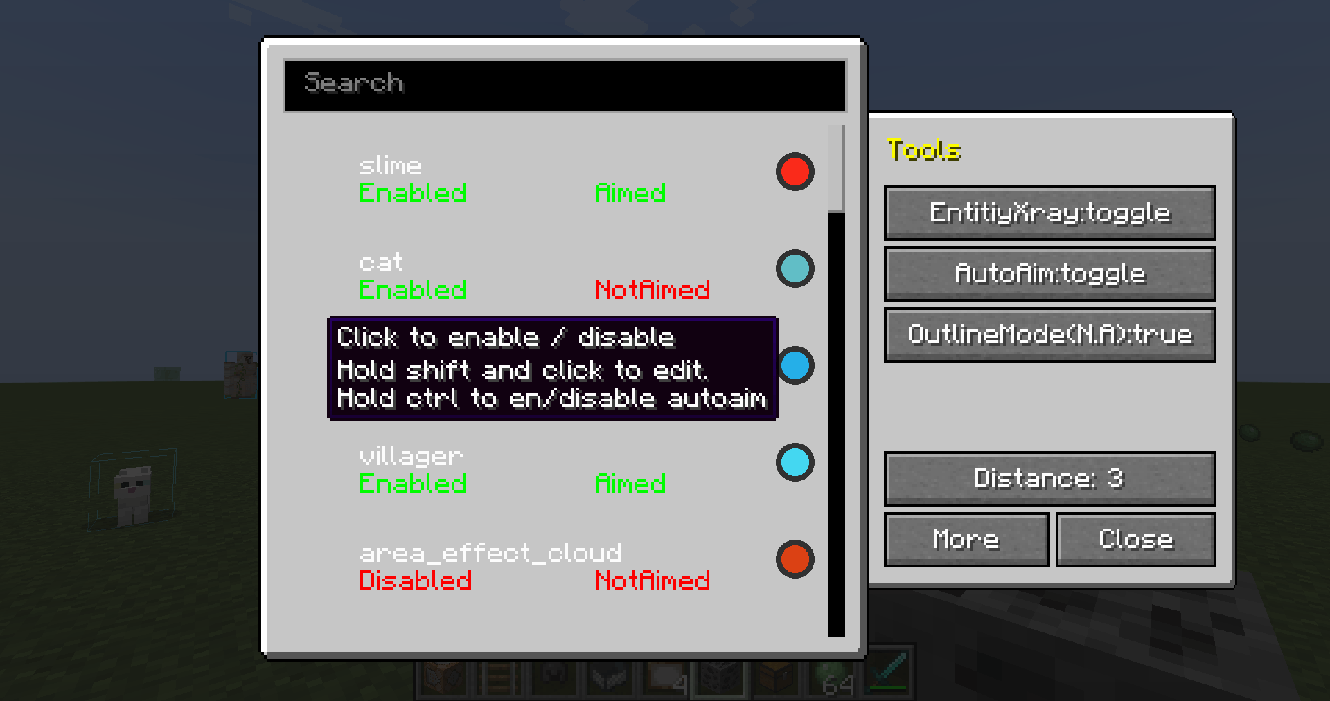Entity auto-Aim and XRay - Screenshots - Minecraft Mods - CurseForge