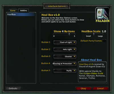 <p>The Heal Box Options Screen.
</p>