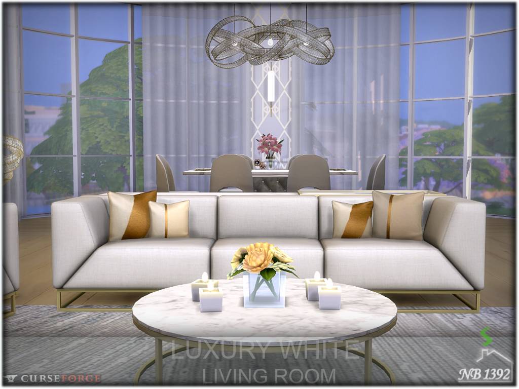 Luxury White Living Room - The Sims 4 Rooms / Lots - CurseForge