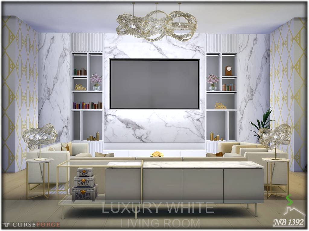 Luxury White Living Room - Gallery - The Sims 4 Rooms / Lots - CurseForge