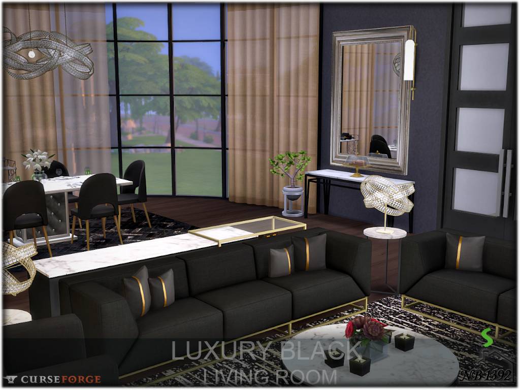 Luxury Black Living Room - The Sims 4 Rooms / Lots - CurseForge