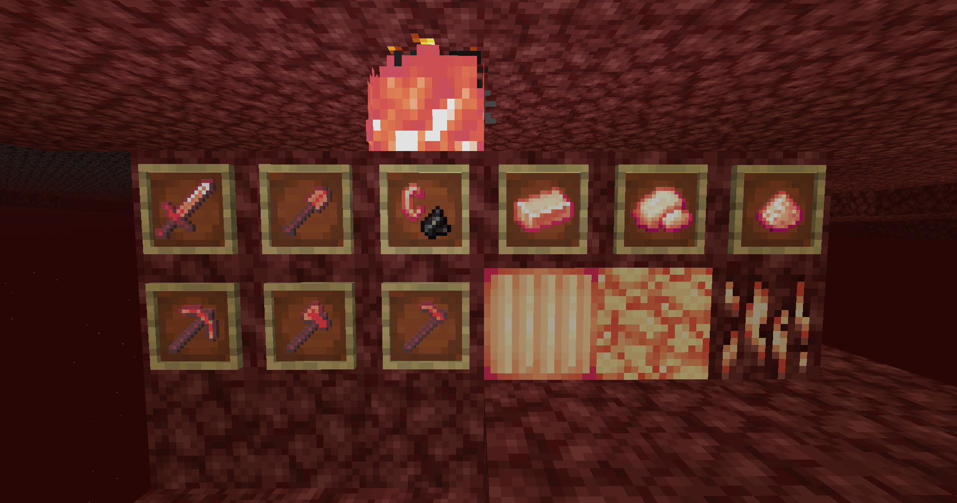 Thumbnail The textures of all items relating to the Infernium Ingot.