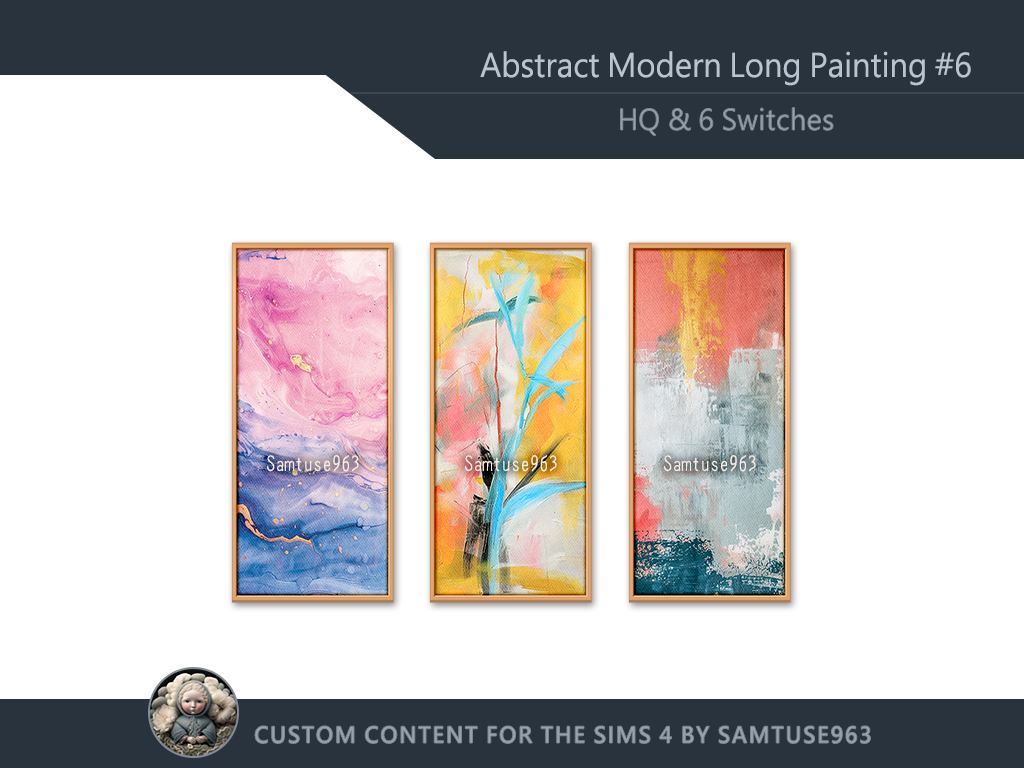 Abstract Modern Long Painting #6 Sellable Samtuse963