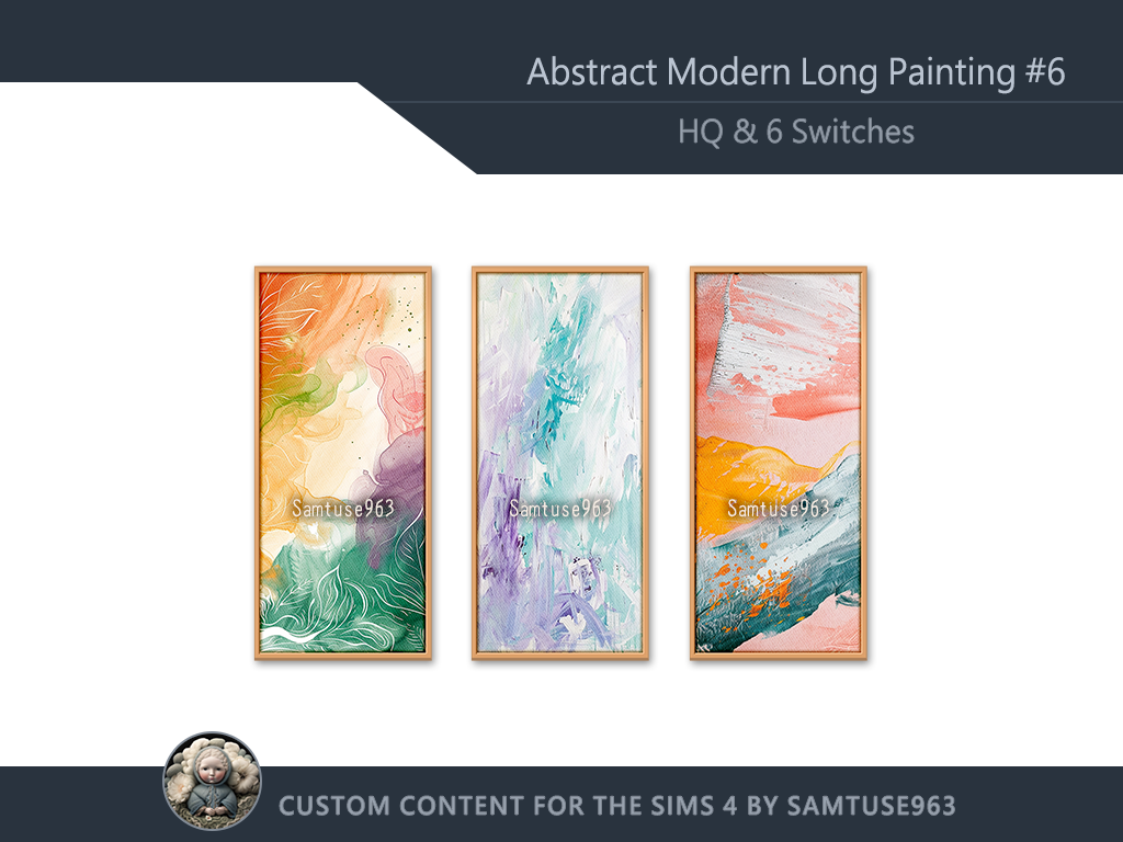 Abstract Modern Long Painting #6 Sellable Samtuse963