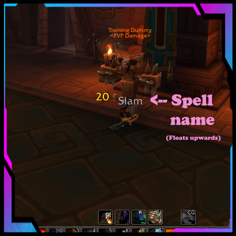 Thumbnail Displays a Floating Text on the screen whenever you cast a spel or use an ability