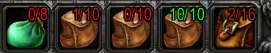 <p>Colour, free slots per bag</p>