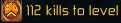 <p>Showing kills to level
</p>