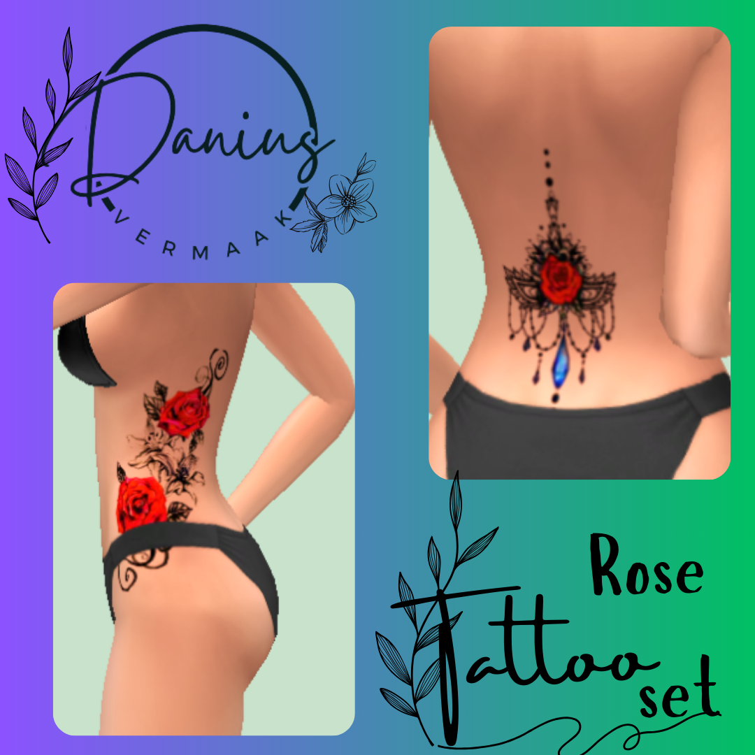 Rose tattoo set 6 individual tattoos - Basegame compatible - Gallery ...