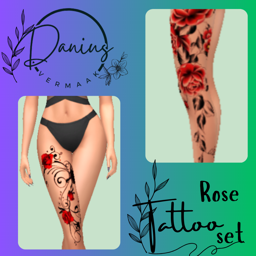 Rose tattoo set 6 individual tattoos - Basegame compatible - Gallery ...